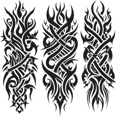 Luxury Ornamental Tattoos Vintage Vector Bundle | Baroque, Royal Frames & Floral Designs