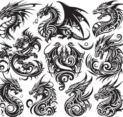 Luxury Ornamental Tattoos Vintage Vector Bundle | Baroque, Royal Frames & Floral Designs