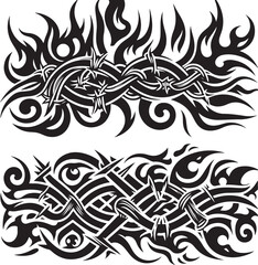 Luxury Ornamental Tattoos Vintage Vector Bundle | Baroque, Royal Frames & Floral Designs
