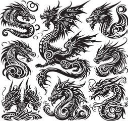 Luxury Ornamental Tattoos Vintage Vector Bundle | Baroque, Royal Frames & Floral Designs