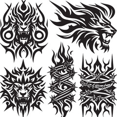 Luxury Ornamental Tattoos Vintage Vector Bundle | Baroque, Royal Frames & Floral Designs