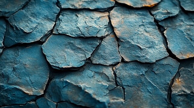 Blue stone wall texture; surface shows rough, weathered patterns and varied shades