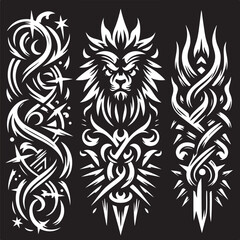 Luxury Ornamental Tattoos Vintage Vector Bundle | Baroque, Royal Frames & Floral Designs