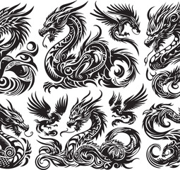 Luxury Ornamental Tattoos Vintage Vector Bundle | Baroque, Royal Frames & Floral Designs