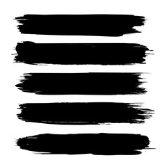 Set of brush stroke on white background