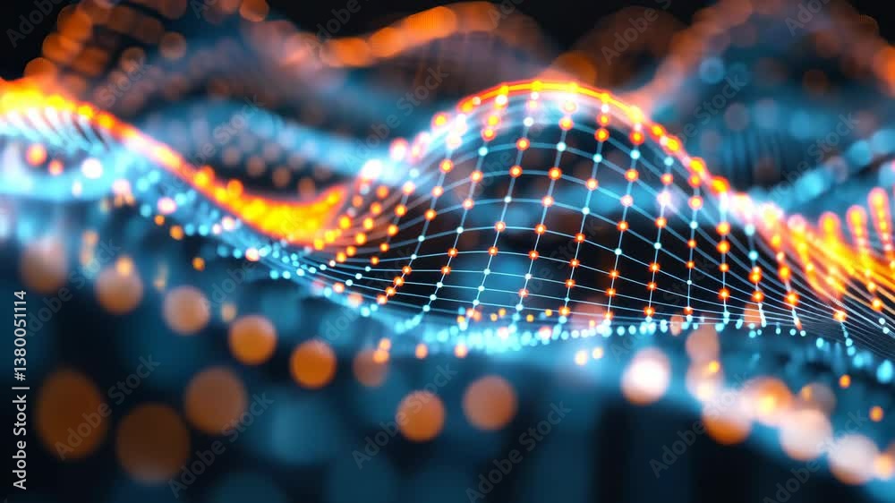 Poster explore stunning animated waveforms showcasing vibrant colors and patterns in a captivating digital 