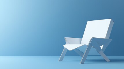 Recycled Chair Papercraft in Cyan