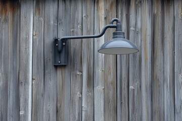 Gooseneck Light Fixture on Wooden Barn Wall for Exterior Lighting