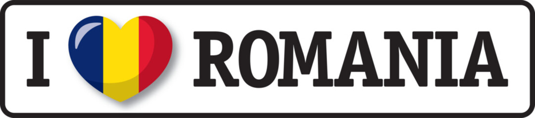 Romanian flag heart representing love for Romania