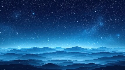 Fototapeta premium A seamless tile, meticulously generated by an AI artist, showcases an ethereal night sky, dotted with twinkling stars, forming the backdrop of the vast, cosmic universe. 