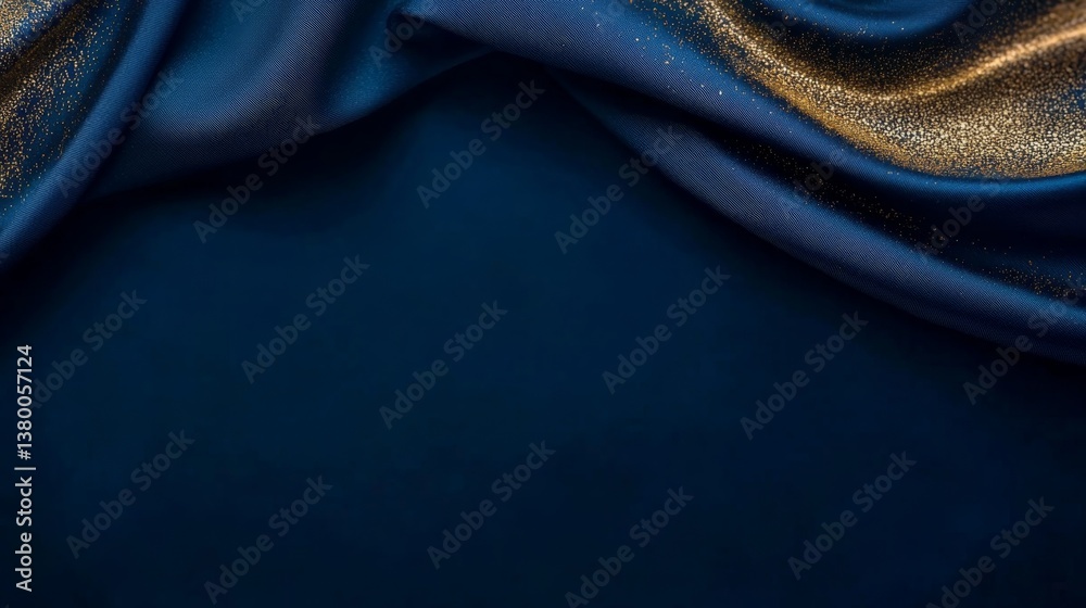 Poster textured close-up of navy blue ink merging with gold accents against a pearl white backdrop, creatin