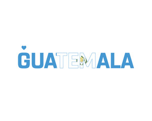 I love Guatemala, I love Guatemala typographic design with flag typography and heart on white background, Vector design of I love Guatemala, Guatemala National Day Design
