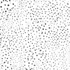 Illustration of seamless black dot pattern with different hand-drawn grunge rounded spots on white background