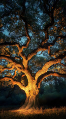 Majestic Oak: Illuminated Glory