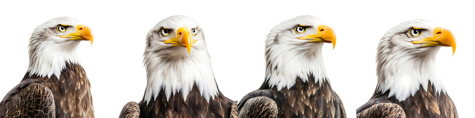 Portrait of majestic bald eagles in profile