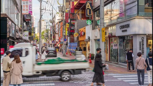한국 대구 중구 동성로 타임랩스