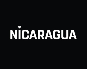 I love Nicaragua, I love Nicaragua typographic design with flag typography and heart on black background, Vector design of I love Nicaragua, Nicaragua National Day Design