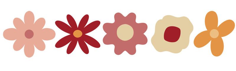 Colorful Hand-Drawn Flower Illustrations with a Minimalist Aesthetic