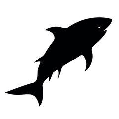 Bulky shark silhouette vector illustration