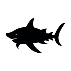 Shark silhouette with jagged tail vector illustration