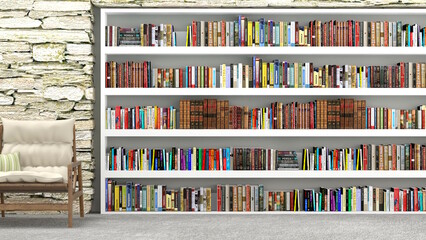 テレビ会議背景用 ZOOM会議背景用 CG 部屋 ラウンジ 本棚 書斎 video conferencing for using in video conference and as a zoom background.