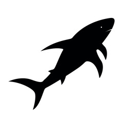 Shark silhouette in dynamic motion vector