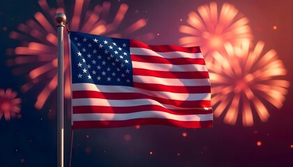 Make America Great Again: The American Flag Waves Proudly Against a Festive Sky