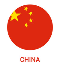 Flag Of China, China flag, National flag of China. circle flag of China.