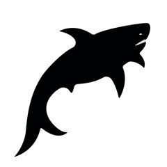 Shark silhouette with aggressive hunting stance vector