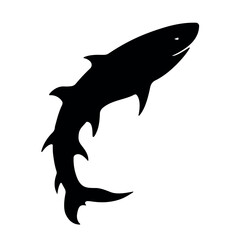 Shark silhouette with open jaws vector