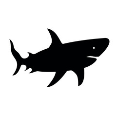 Curved shark silhouette with streamlined body vector