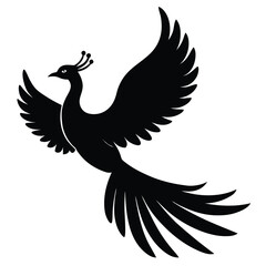 Obraz premium peacock bird silhouette vector art illustration 