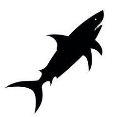 Shark silhouette jumping out of water vector illustration