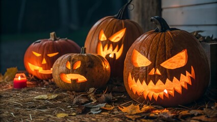 Fototapeta premium halloween jack o lantern pumpkin