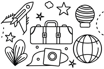 Sketch-Inspired Travel Backgrounds – Hand-Drawn Wanderlust Designs