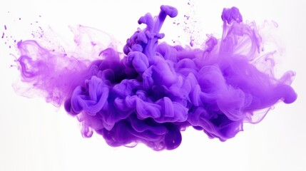 Fototapeta premium A swirl of vibrant purple ink spreads gracefully through the air, creating intricate patterns as it mixes with water