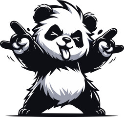 Animated Rebellious Panda with Attitude in Motion