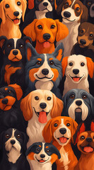 Obraz premium A Crowd of Adorable Dogs