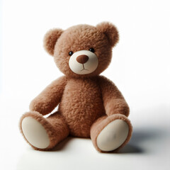 Fototapeta premium A visually striking image of a classic teddy bear, full shot, on a white background.