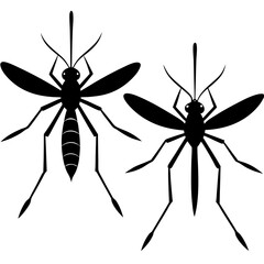 Mosquitoes silhouette vector illustration