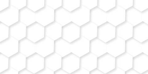 Naklejka premium Abstract background with hexagons honeycomb technology texture. Hexagonal shape 3d structure light seamless geometric background. Surface polygon pattern with digital hexagon and futuristic business.