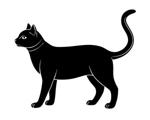 Russian Blue Cat silhouette vector illustration
