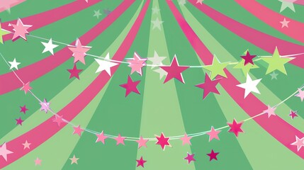 Labor Day Pink - Green Background: Outlining Workers' Struggle Picture of Vitality and Hope with the Interweaving of Pink and Green