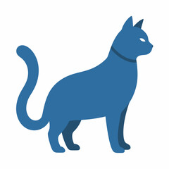 Russian Blue Cat silhouette vector illustration