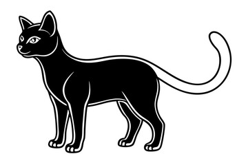 Russian Blue Cat silhouette vector illustration