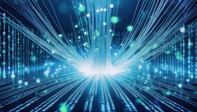 Fiber optics carrying computer virus attacking binary code