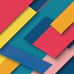 Colorful Geometric Shapes and Layers in Modern Abstract Design