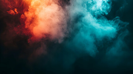 Obraz premium Abstract colorful smoke swirls, dark background