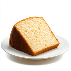 A thick slice of dense and smooth pound cake,
