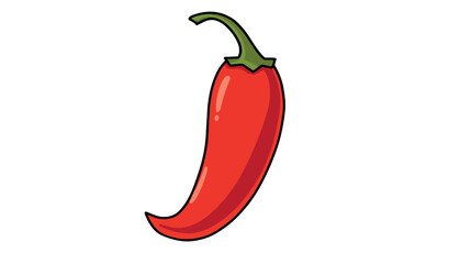Red chili pepper on white background - spicy vegetable illustration flat vector illustration